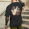 ポメラニアン ドッグ グループ かわいい ペット ブラック ホワイト チョコレート ポンポン メンズTシャツ バックプリント 彼への贈り物