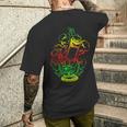 マリファナ スカル ボング 大麻 ウィード 420 ラスタ ギフト メンズTシャツ バックプリント 彼への贈り物