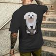 マルチーズ マルタ犬 マルタ語 メンズTシャツ バックプリント 彼への贈り物