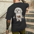 マルチーズドッグ筋トレ バーベルシュラッグバー フィットネス メンズTシャツ バックプリント 彼への贈り物
