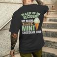 ミントチョコチップフレーバー ワッフルコーン ミントアイスクリーム メンズTシャツ バックプリント 彼への贈り物