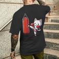 ムエタイ猫、キックボクシング メンズTシャツ バックプリント 彼への贈り物