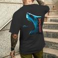 メガロドン モチーフ 原始のサメ サメ 鮫 略奪的な魚 背びれ メガロドン メンズTシャツ バックプリント 彼への贈り物