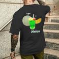 メロン 3 Melon メロンソーダ クリームソーダ カット 『デリシャス フルーツ』果物 リアル 面白い イラスト メンズTシャツ バックプリント 彼への贈り物