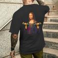 モナリザ 面白いtシャツ ジム 筋トレ 絵画 美術 メンズ おもしろ 面白い 服 おもしろグッズ ネタ メンズTシャツ バックプリント 彼への贈り物