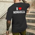 モンゴル I Love Mongolia メンズTシャツ バックプリント 彼への贈り物