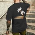ヤシの木 夏 カラフル 胸 プリント ホリデー メンズTシャツ バックプリント 彼への贈り物