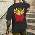 ユーモア 小さなミニマリスト シンプルなフライドポテト フライドポテト メンズTシャツ バックプリント 彼への贈り物