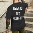 ライアンは私のお気に入り メンズTシャツ バックプリント 彼への贈り物