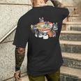 ラーメン寿司チンチラペット メンズTシャツ バックプリント 彼への贈り物