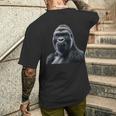 リアルなゴリラアートtシャツ、野生動物の霊長類の肖像画。 メンズTシャツ バックプリント 彼への贈り物