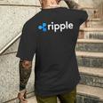 リップルロゴ クリプトxrpコイン 暗号通貨 メンズTシャツ バックプリント 彼への贈り物
