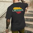 リトアニア国旗 Lietuva アンティーク調 メンズ レディース キッズ メンズTシャツ バックプリント 彼への贈り物