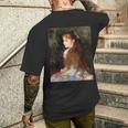 ルノワール／可愛いイレーヌ【世界の名画】（高精細画質）Renoir 美術館アート メンズTシャツ バックプリント 彼への贈り物