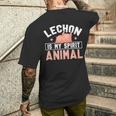 レチョンは私の精神動物です面白いですlechon Pinoy メンズTシャツ バックプリント 彼への贈り物