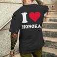 レッドハート I Love Honoka メンズTシャツ バックプリント 彼への贈り物