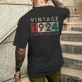 レトロ 99歳 ヴィンテージ 1924 限定版 99歳の誕生日 メンズTシャツ バックプリント 彼への贈り物