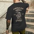 レトロ アメリカン オートバイ インディアン オールドバイカー メンズTシャツ バックプリント 彼への贈り物