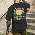 レトロ メロンパン Did Nothing Wrong ヴィンテージ メロンパン 食品愛好家 メンズTシャツ バックプリント 彼への贈り物