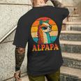 レトロ ヴィンテージ Alpapa アルパカ 恋人 ラマ 父の日 メンズTシャツ バックプリント 彼への贈り物