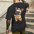 レトロ ヴィンテージ かわいい フレンチブルドッグ パリ お土産 ギフト メンズTシャツ バックプリント 彼への贈り物