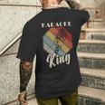 レトロ・カラオケ・シング・パーティー・ミュージック For Karaoke King メンズTシャツ バックプリント 彼への贈り物