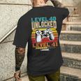 レベル40 アンロック レベル41 ロード中 40歳の誕生日 メンズTシャツ バックプリント 彼への贈り物