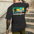 ワシントン州立大学ホームマウンテンズ ビッグフット サスカッチ イエティ ギフト メンズTシャツ バックプリント 彼への贈り物