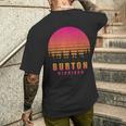 ヴィンテージ Burton Michigan Mi レトロ 70年代 80年代 グラフィック お土産 メンズTシャツ バックプリント 彼への贈り物