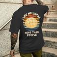 ヴィンテージ I Like Melonpan More Than People レトロ メロンパン メンズTシャツ バックプリント 彼への贈り物