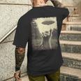 ヴィンテージ ヒップスター レトロ Hip Hop Uap ストリートウェア エイリアン 面白い Ufo ラクーン メンズTシャツ バックプリント 彼への贈り物