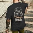 ヴィンテージ1950 パームツリー 75歳の誕生日 メンズTシャツ バックプリント 彼への贈り物
