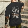 ヴィンテージ1975 パームツリー 50歳の誕生日 メンズTシャツ バックプリント 彼への贈り物