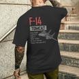 ヴィンテージf-14トムキャット戦闘機ジェット軍事航空ギフト メンズTシャツ バックプリント 彼への贈り物