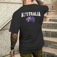 ヴィンテージオーストラリア地図、オーストラリア国旗お土産tシャツ。 メンズTシャツ バックプリント 彼への贈り物