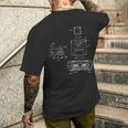 ヴィンテージゲーム図 Tvビデオゲームコンソール レトロチャート メンズTシャツ バックプリント 彼への贈り物