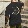 ヴィンテージ三日月と星宇宙アートイラストtシャツ メンズTシャツ バックプリント 彼への贈り物
