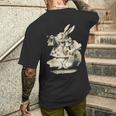 不思議の国のアリス 白ウサギ トランプデザイン メンズTシャツ バックプリント 彼への贈り物