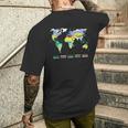 世界地図 気候帯 海名 英語語 メンズTシャツ バックプリント 彼への贈り物