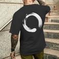 円相、禅、円、シンボル、仏教、仏、瞑想ヨガ メンズTシャツ バックプリント 彼への贈り物