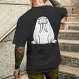 動物 かわいい ミニマリスト セイウチ シンプルなセイウチ メンズTシャツ バックプリント 彼への贈り物