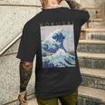北斎 神奈川沖大波 アーティストのために メンズTシャツ バックプリント 彼への贈り物