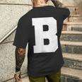 大文字b アルファベットモノグラム イニシャル メンズTシャツ バックプリント 彼への贈り物