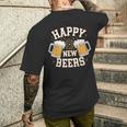 大晦日パーティー ハッピーニュービール おもしろビール愛好家ギフト メンズTシャツ バックプリント 彼への贈り物