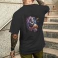 宇宙の猫 スピリット 銀河 ギター サイエンス メンズTシャツ バックプリント 彼への贈り物