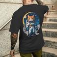 宇宙飛行士 02 宇宙飛行士 猫 メンズTシャツ バックプリント 彼への贈り物