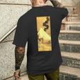 富士山から逃げる煙の龍 葛飾北斎 メンズTシャツ バックプリント 彼への贈り物