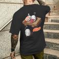 寝ぼける 寿司 すし えび サーモン まぐろ メンズTシャツ バックプリント 彼への贈り物