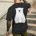 小さなシロクマ かわいいミニマリスト シンプルなシロクマ メンズTシャツ バックプリント 彼への贈り物