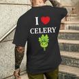小さな野菜 セロリ ミニマリスト かわいい シンプル セロリ I Love Celery メンズTシャツ バックプリント 彼への贈り物